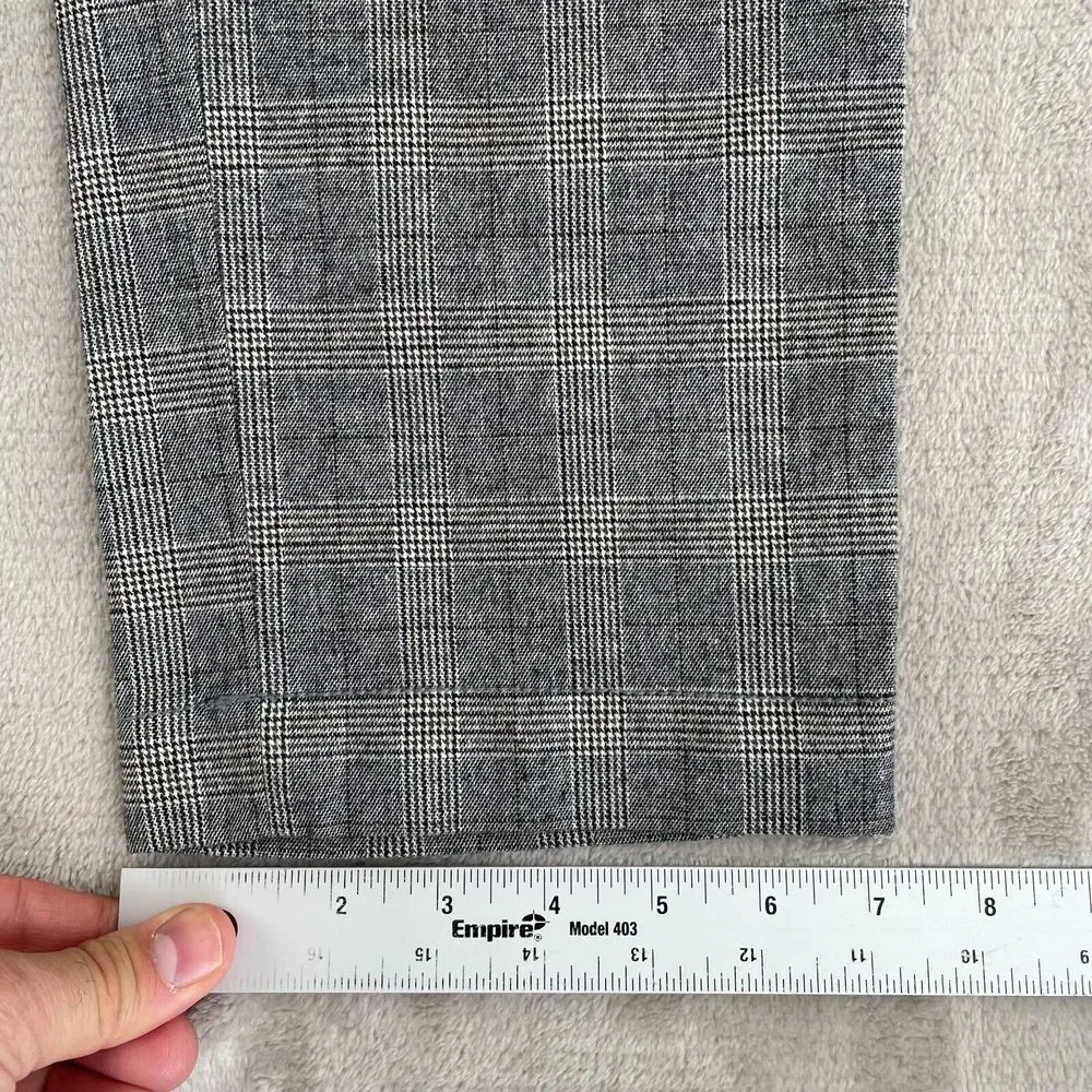 Banana Republic Plaid Grayson Pants Men 34x27‎ (Tag 33) Grey Slim Tapered Fit